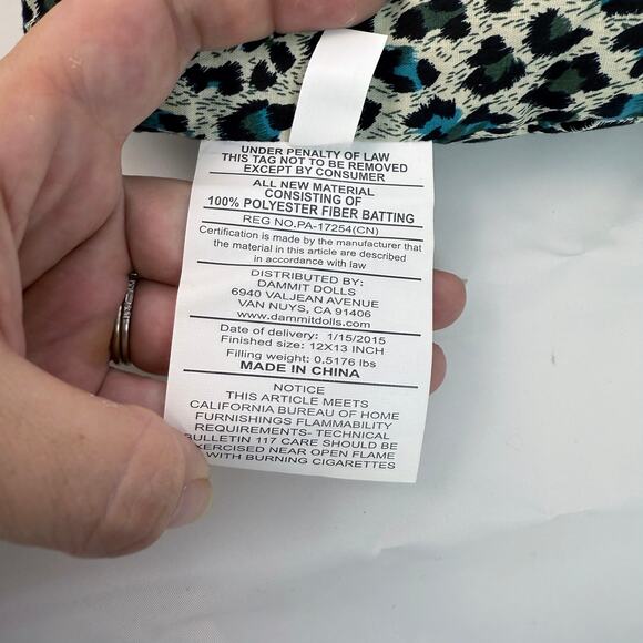 Dammit Doll Pillow Blue Leopard Print with NWT 2015 - Picture 5 of 5